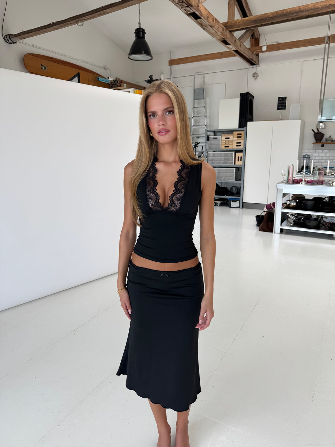 Lucia basic blonde top - sort