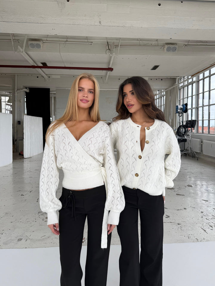 Lacework wool cardigan - hvid