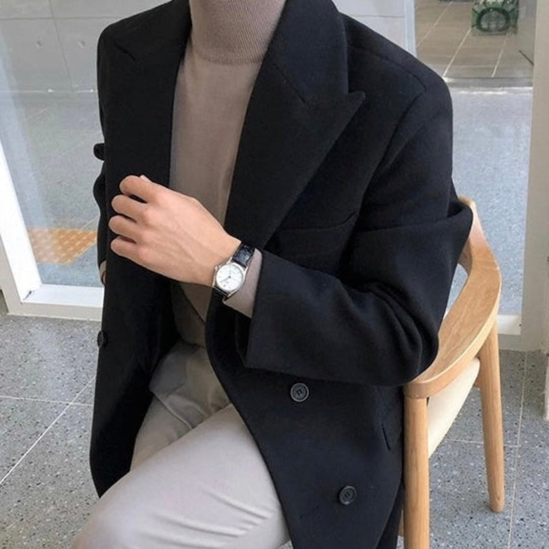 Elegant Dobbeltbrystet Frakke