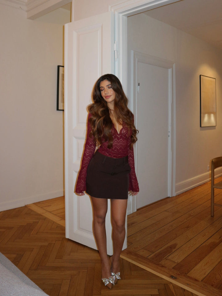 Smuk blonde top - bordeaux