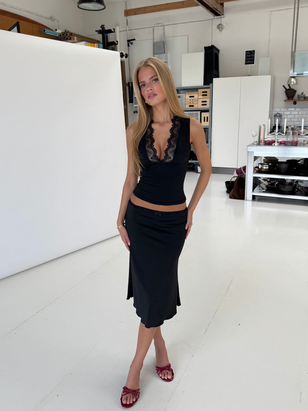 Lucia basic blonde top - sort