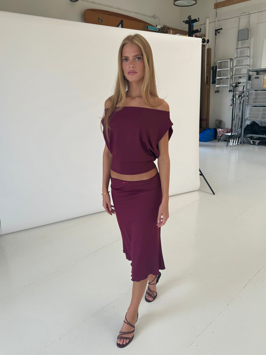 Helia basic nederdel - bordeaux