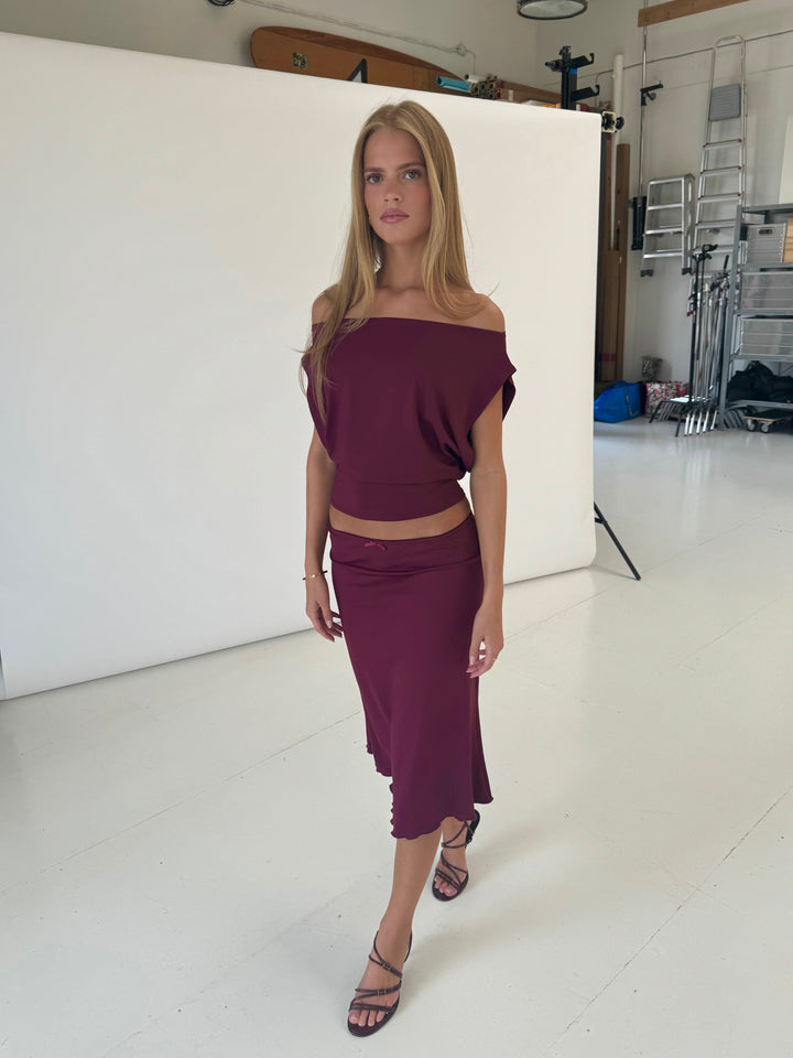 Helia basic nederdel - bordeaux