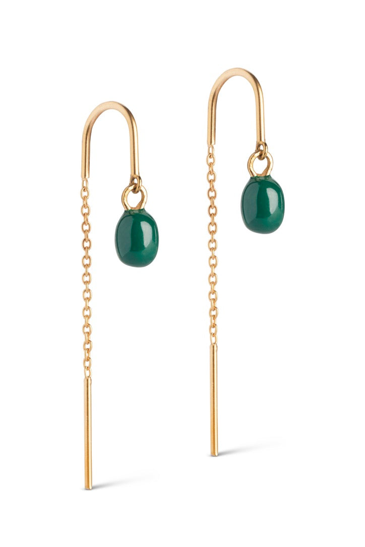 Earrings, Eleanor | 42 Petrol Green | Øreringe fra Enamel
