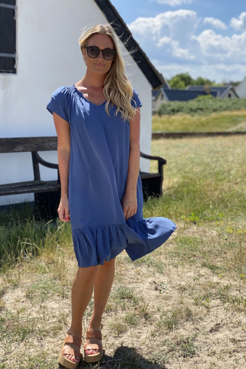 Sunrise Cropped Dress | Sky Blue | Kjole fra Co'couture