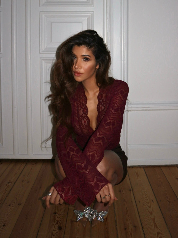 Smuk blonde top - bordeaux