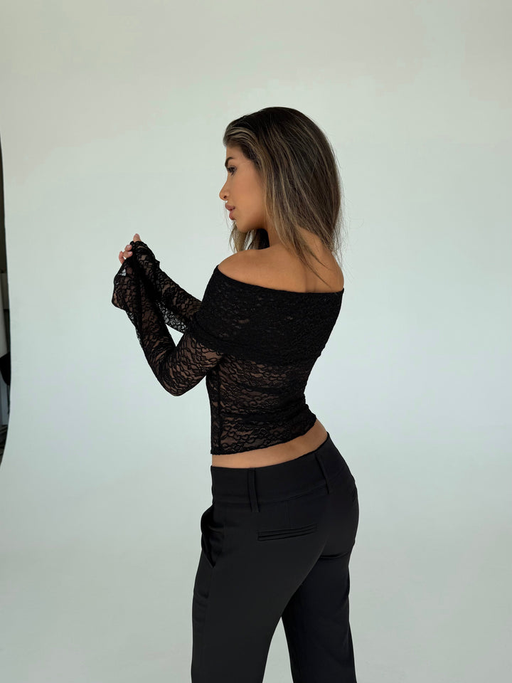 Kaia lace top - sort