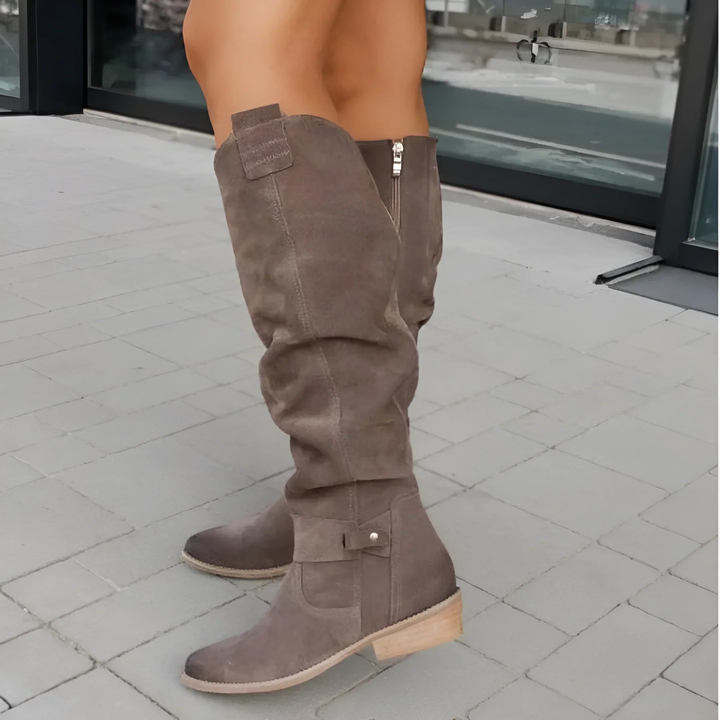 Stilfulde Suede Knæstøvler
