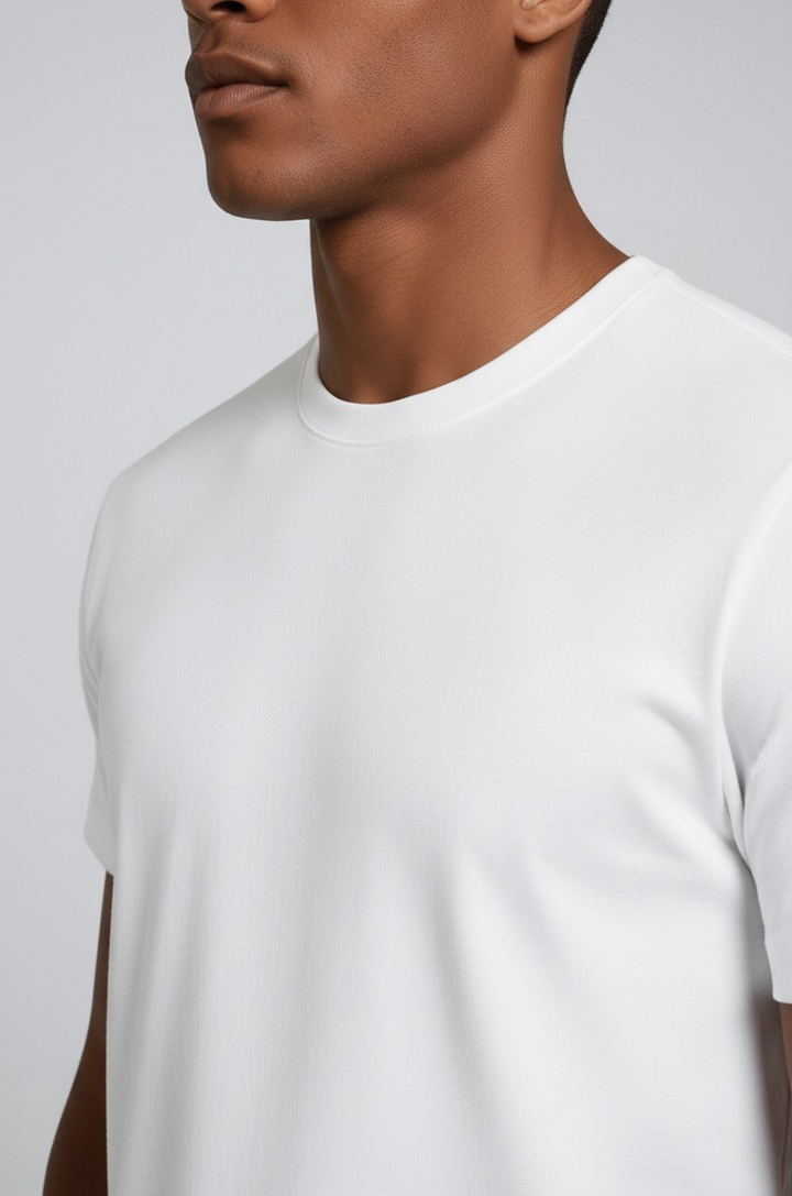 Hvid Slim-Fit T-Shirt til Mænd