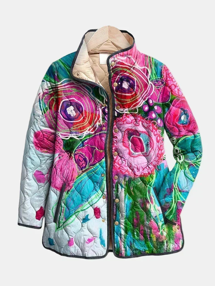 Lucie | Quiltet jakke med akvarelblomster