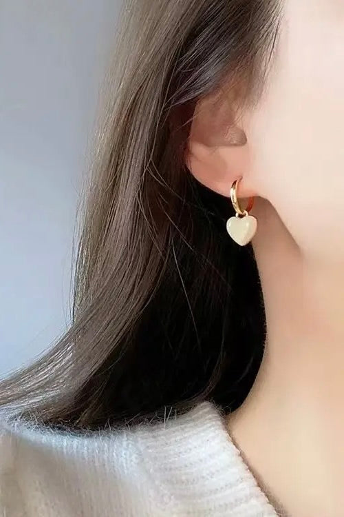 The Heart Earrings | Off White | Øreringe fra Birdsong