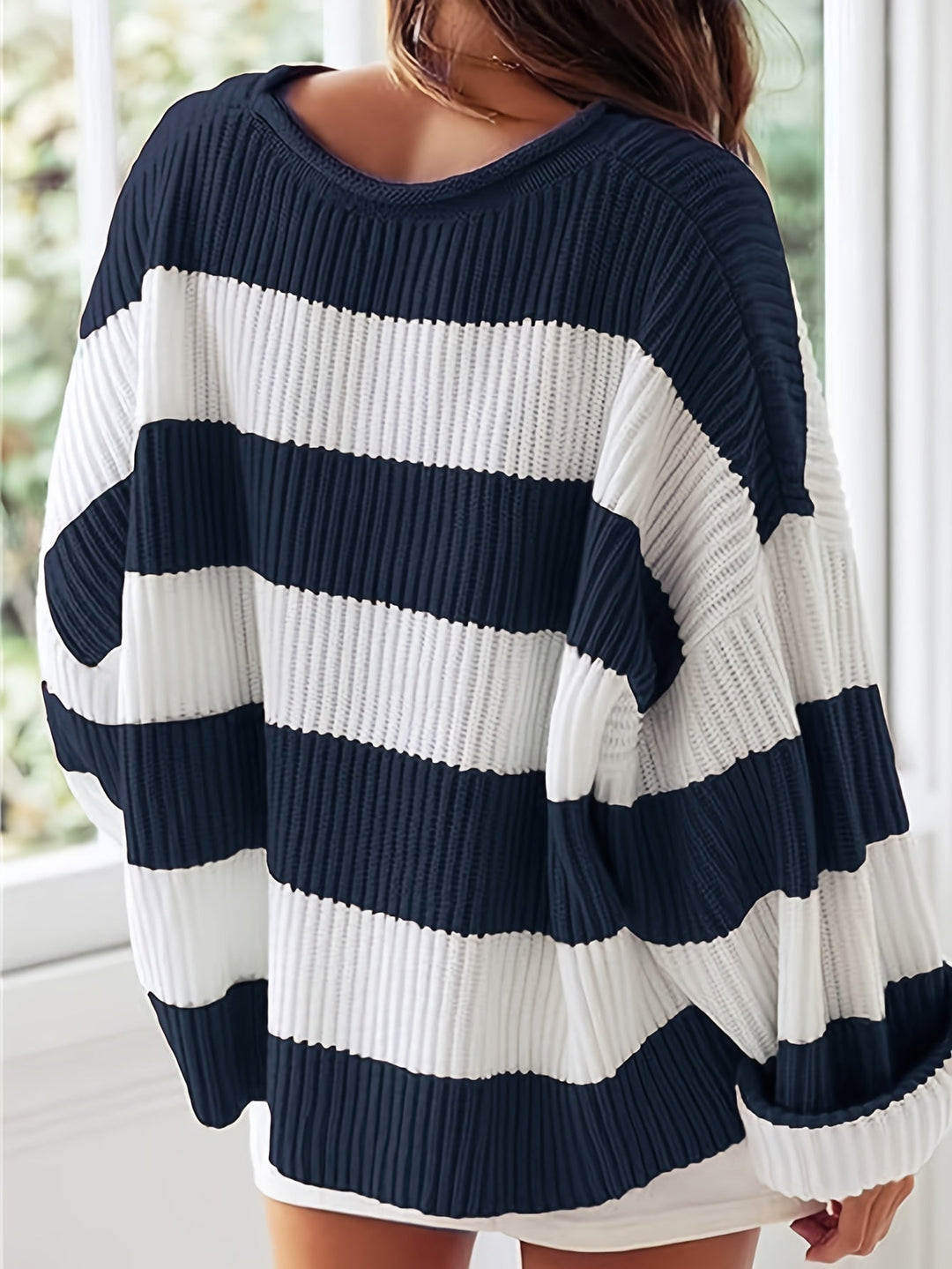 Laluna® | Rund Hals Sweater med Striber