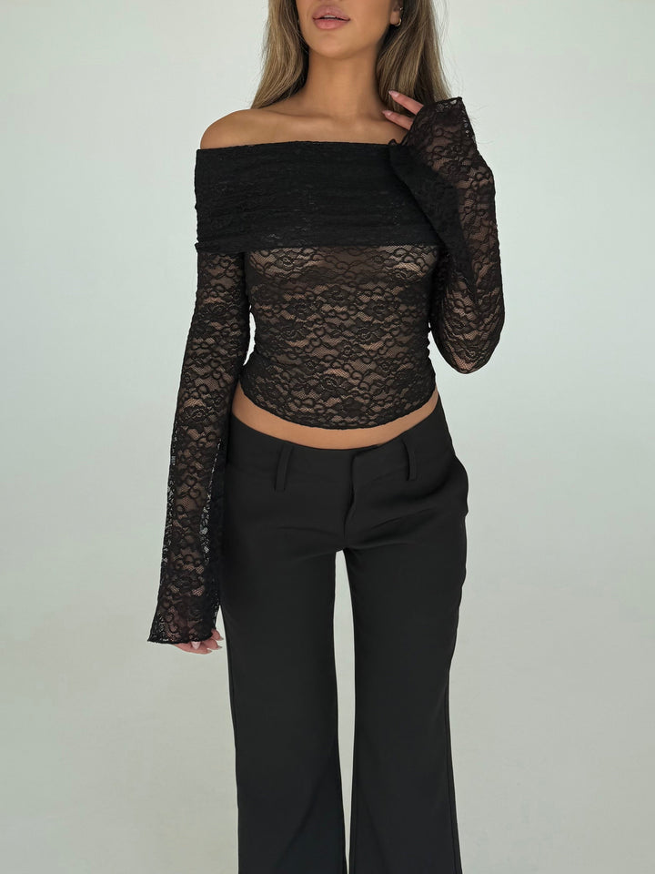 Kaia lace top - sort