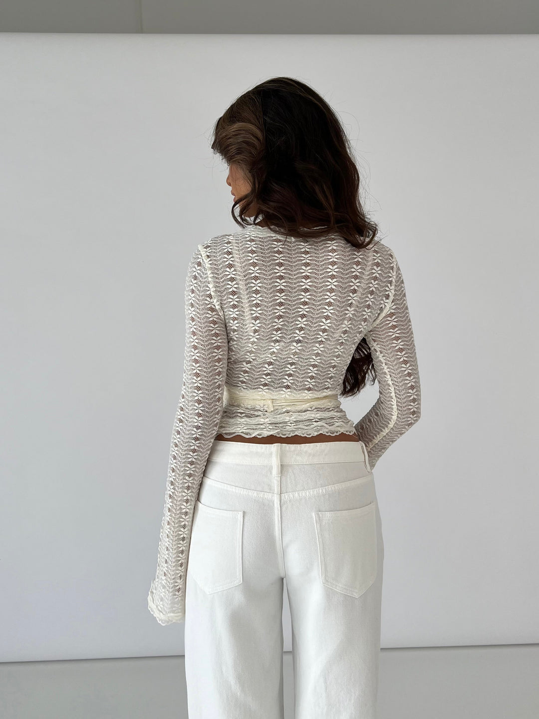 Ballerina blomst top - creme