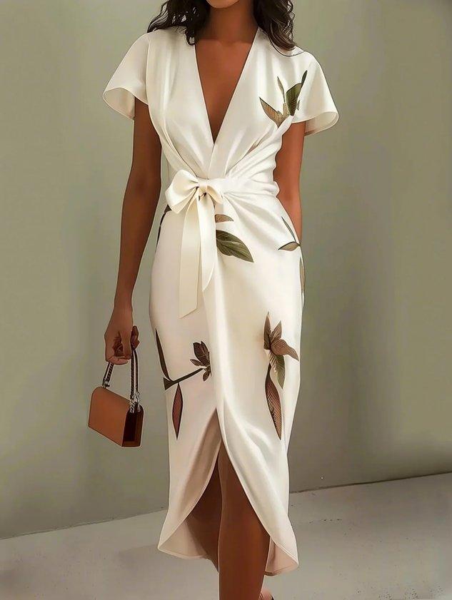 Amelia | Elegant Blomster Wrap Kjole
