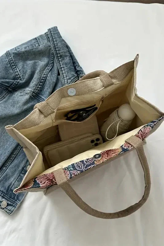 Jute Taske Taila med Blomsterprint og Økologisk Design