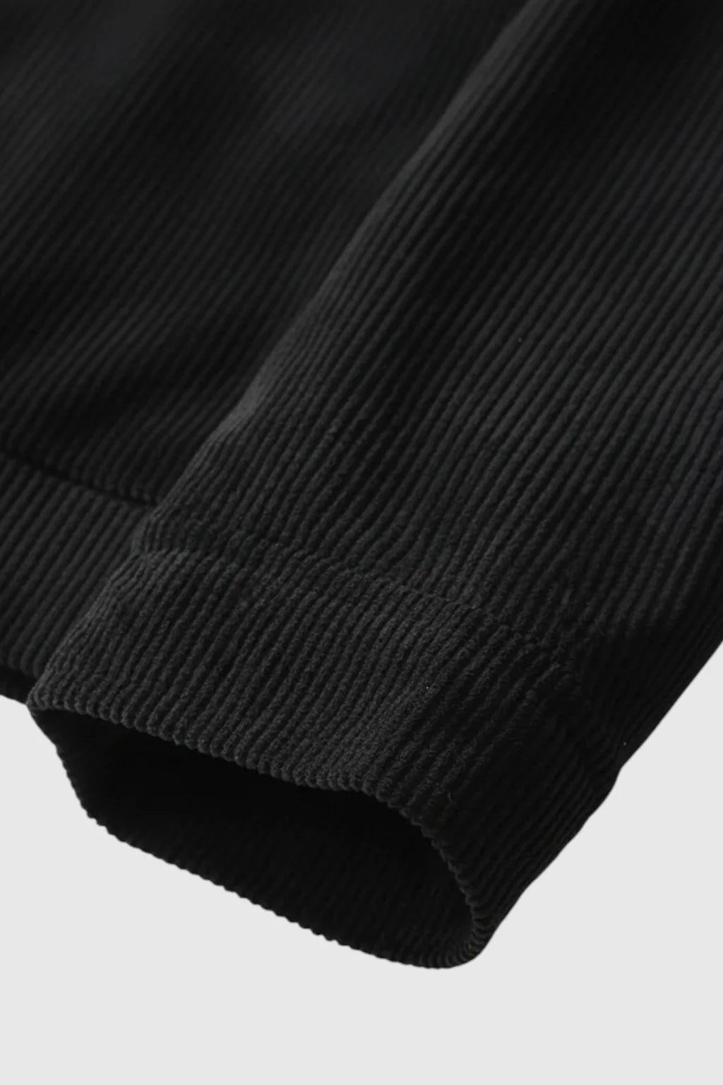 Herrejakke i fløjl med sherpa-krave og trykknapper - Sort