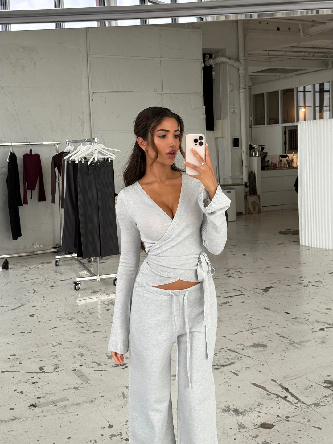 Ballerina knit top - lys grå