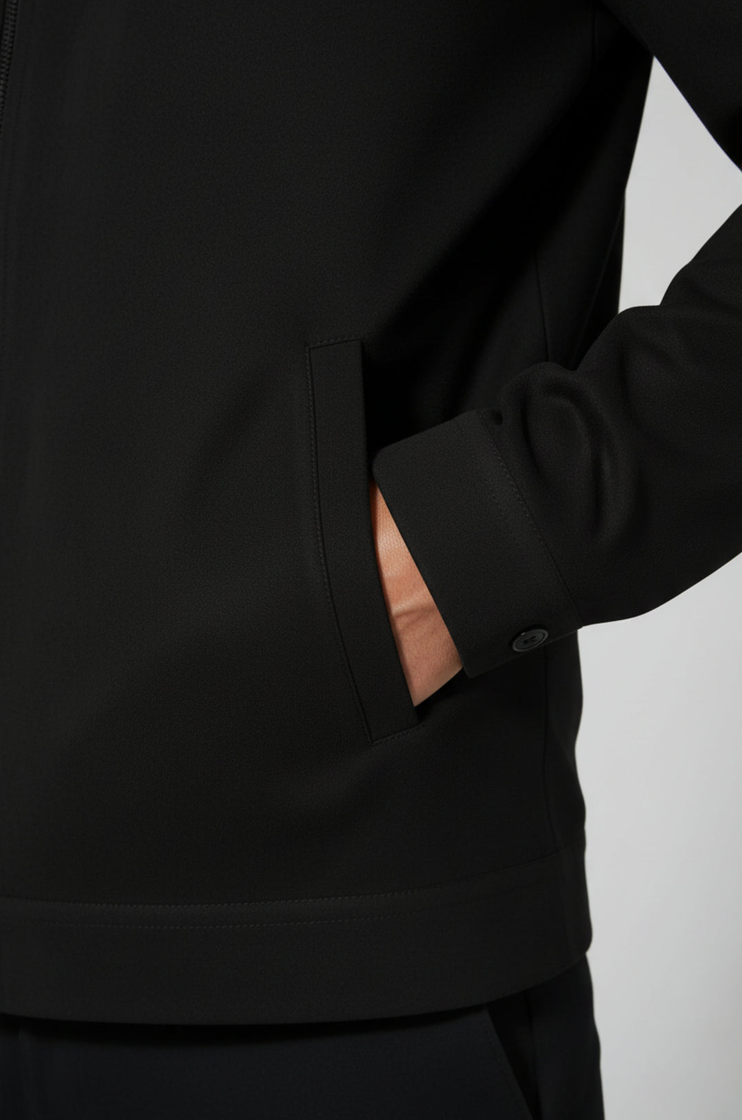 Sort Ruskindsjakke til Mænd – Moderne Casual Overtøj