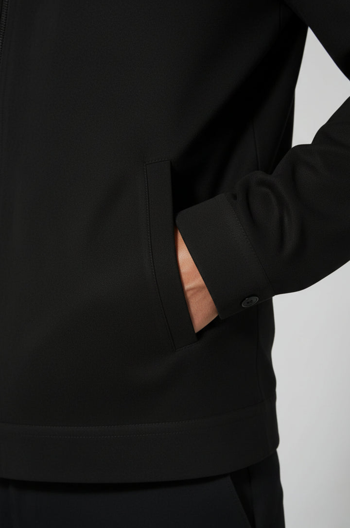 Sort Ruskindsjakke til Mænd – Moderne Casual Overtøj