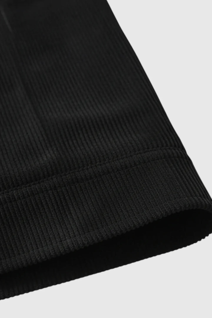 Herrejakke i fløjl med sherpa-krave og trykknapper - Sort