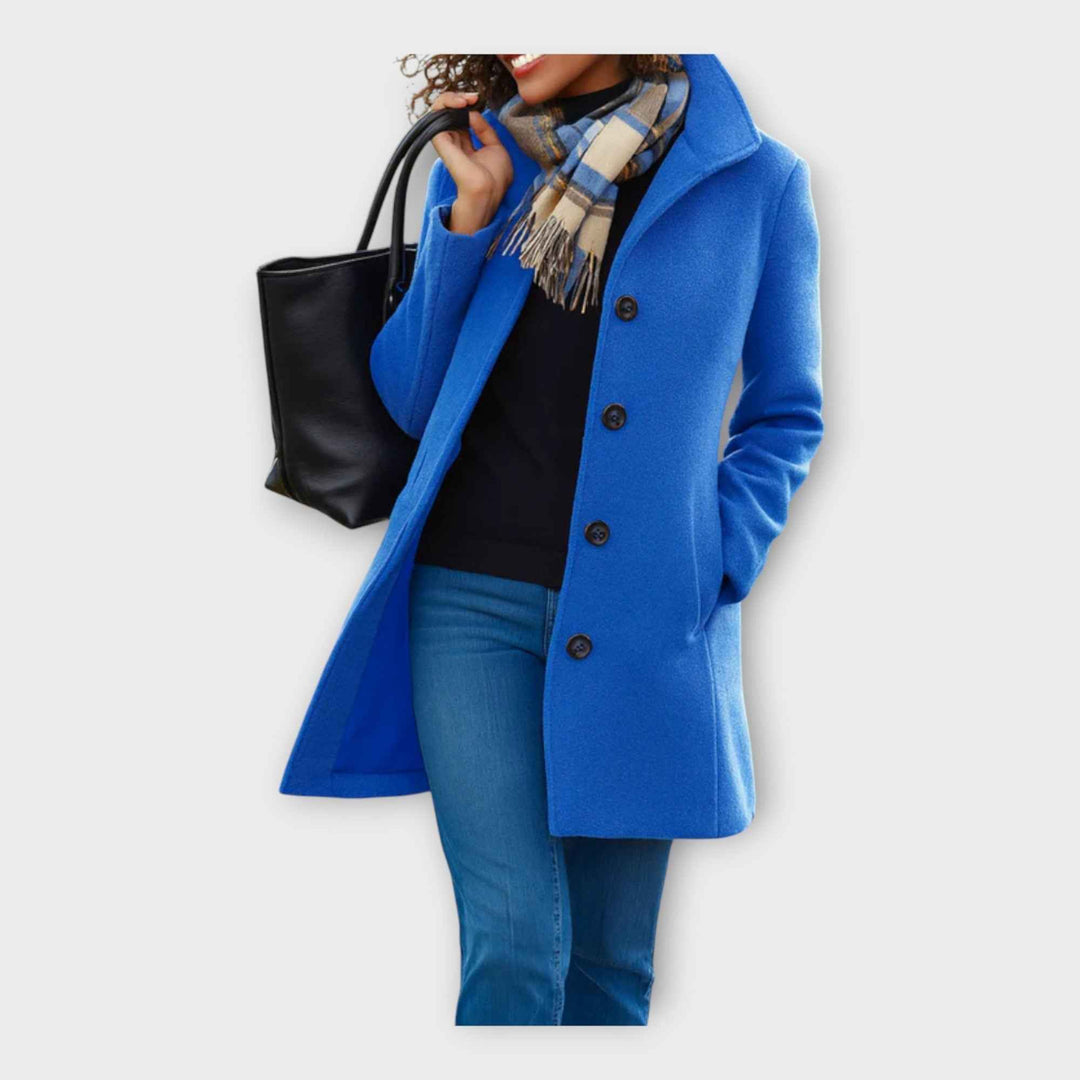 Elegant Uldfrakke med Knapper