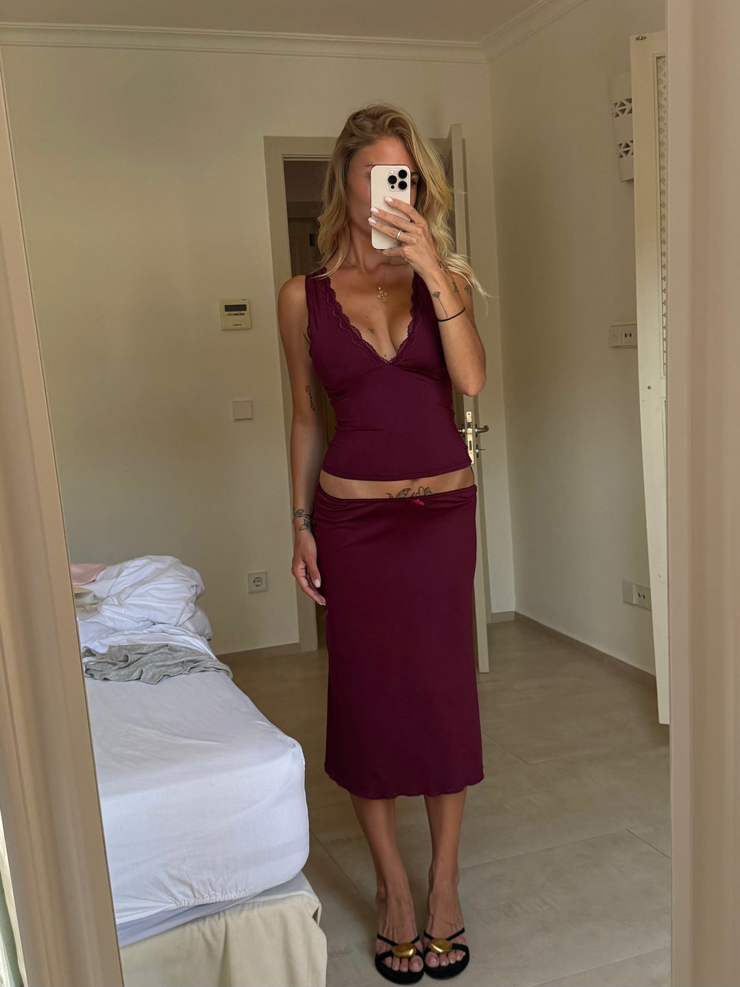 Helia basic nederdel - bordeaux