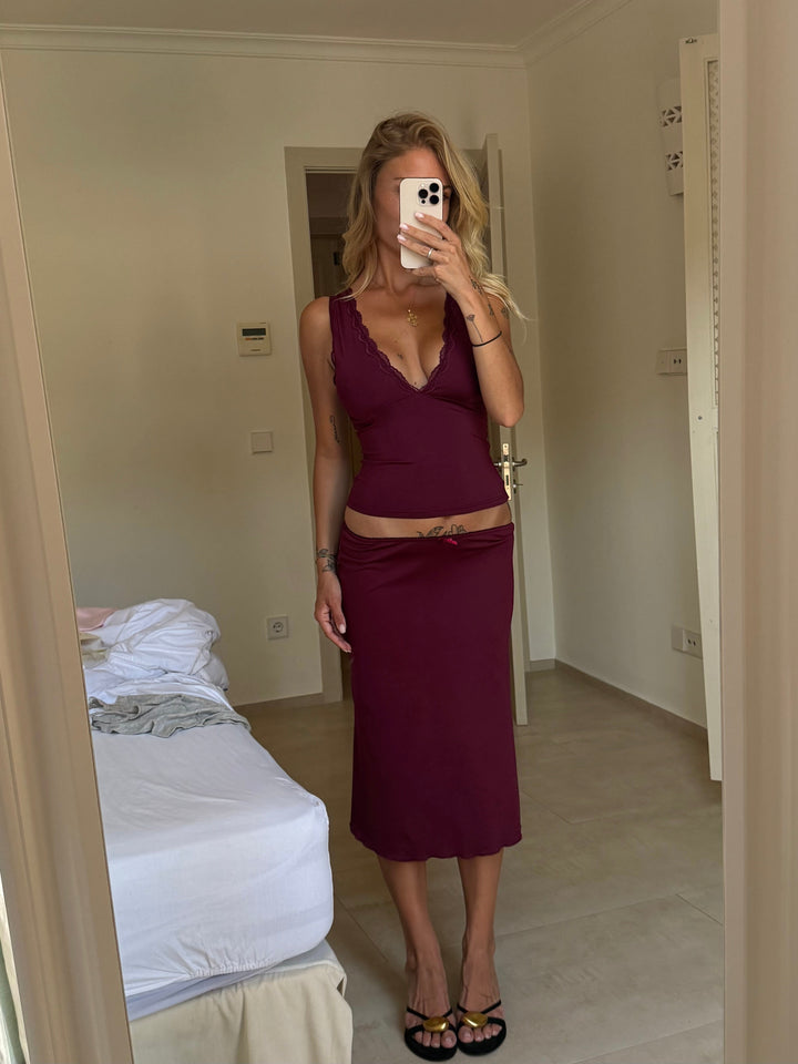 Helia basic nederdel - bordeaux
