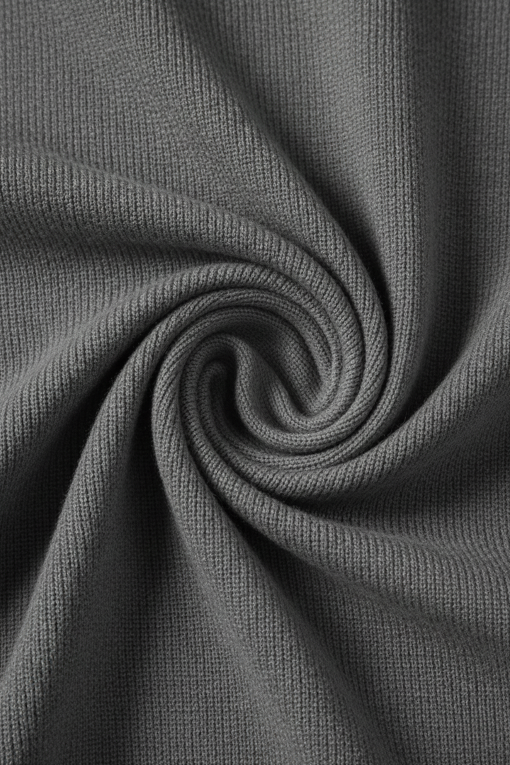 Herre Half-Zip Striktrøje med Ståkrave – Grå