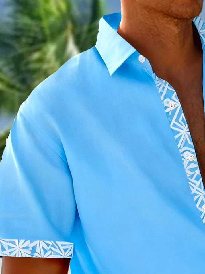 Alohadaddy® Hawaiian Floral Print Men's Button-Down Short-Sleeve Shirt Big & Tall