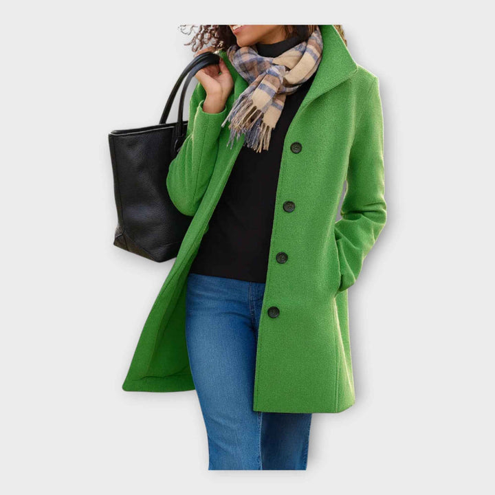 Elegant Uldfrakke med Knapper