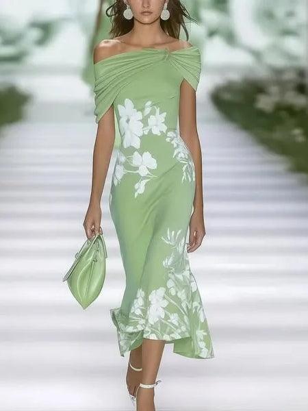 Spring Summer Floral Printed Elegant Dresses