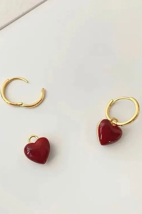 The Heart Earrings | Red | Øreringe fra Birdsong