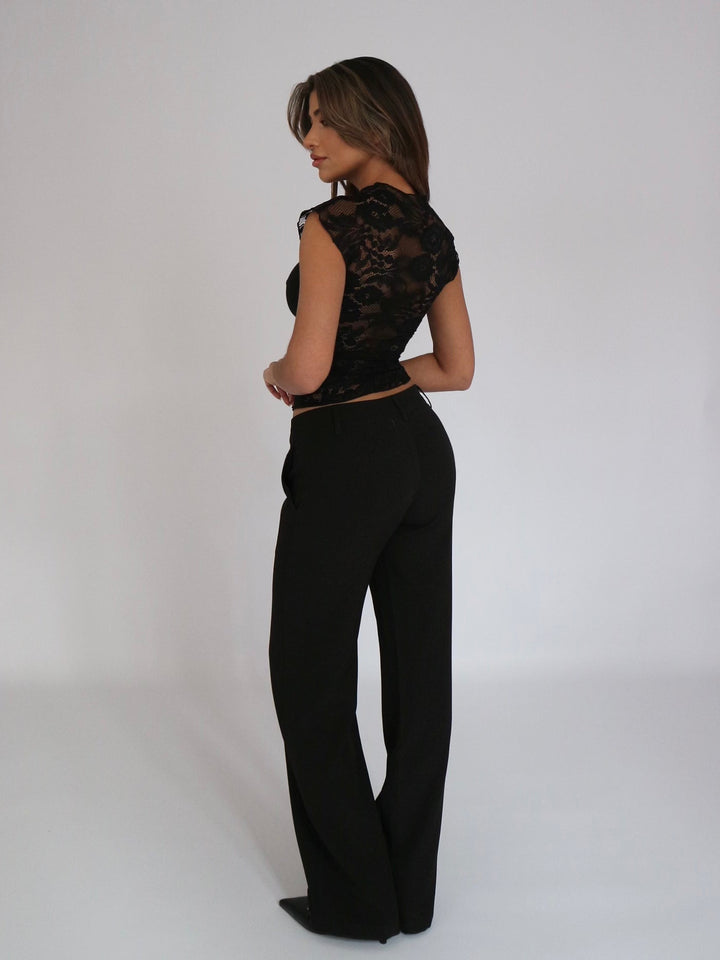 Lara blonde top - sort
