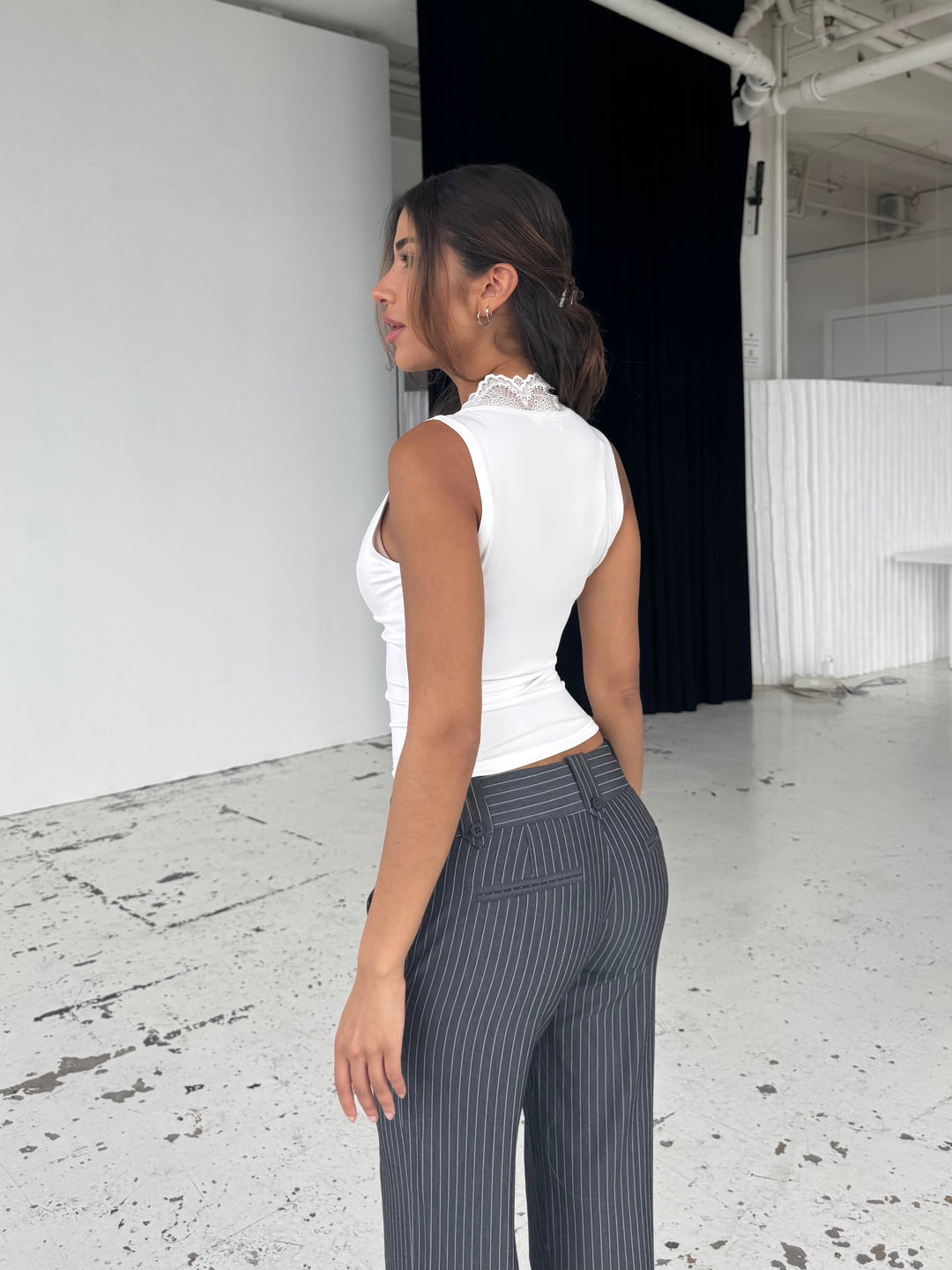 Lucia basic lace top - hvid