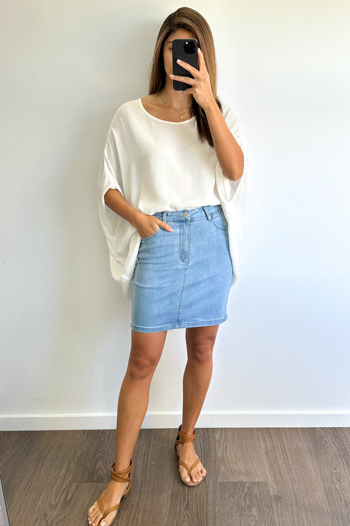Avery Denim Skirt - Lys Denim