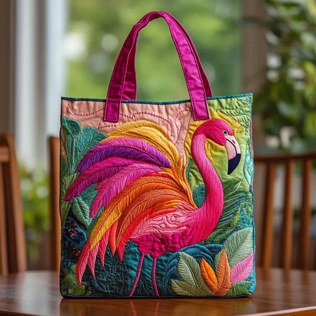 Håndlavet Taske | Flamingo og Regnbue