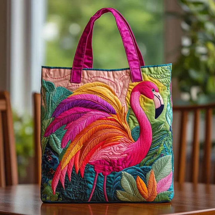 Håndlavet Taske | Flamingo og Regnbue