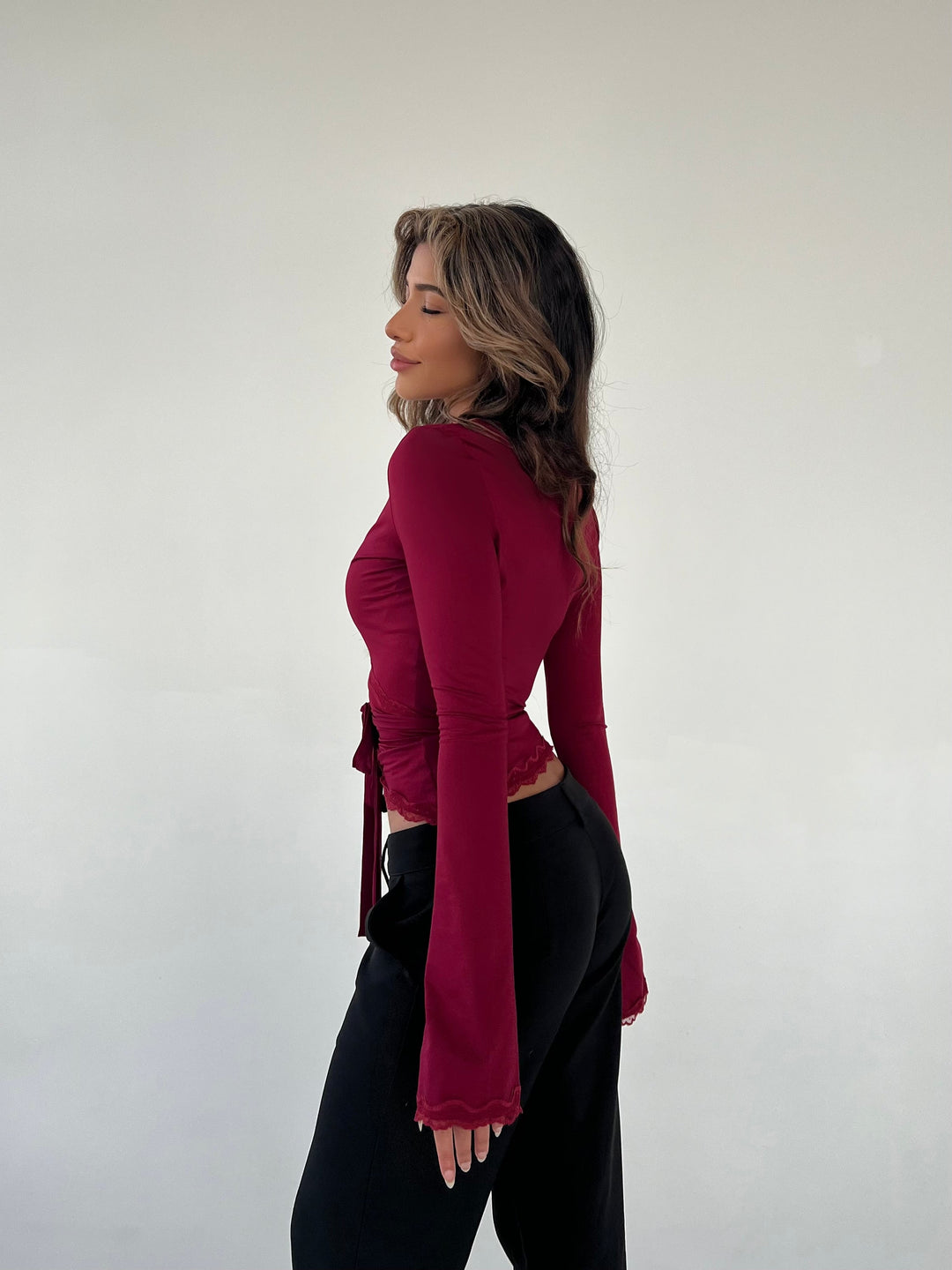 Ballerina basic top - mørk rød