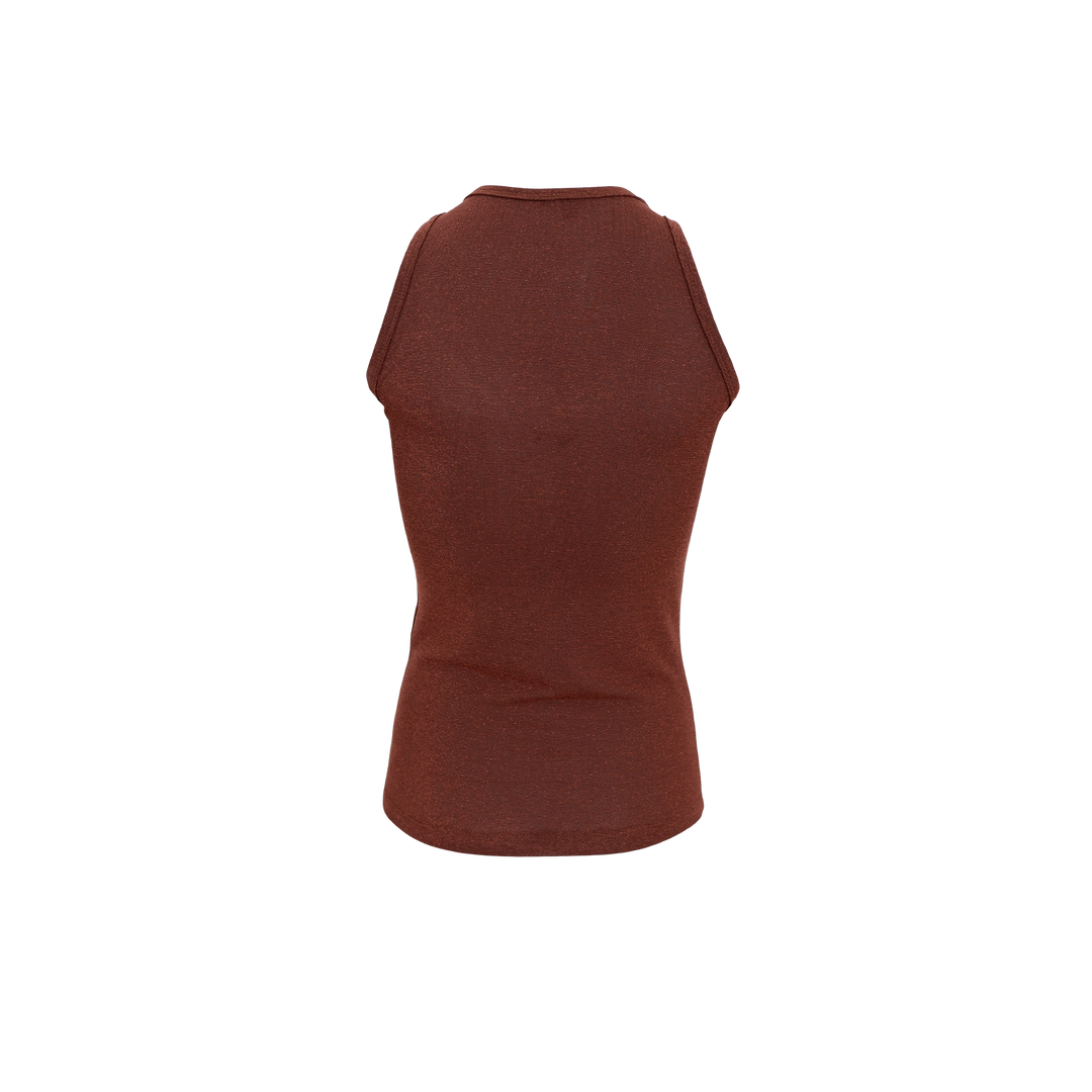 FAYE Lurex top - Coffee