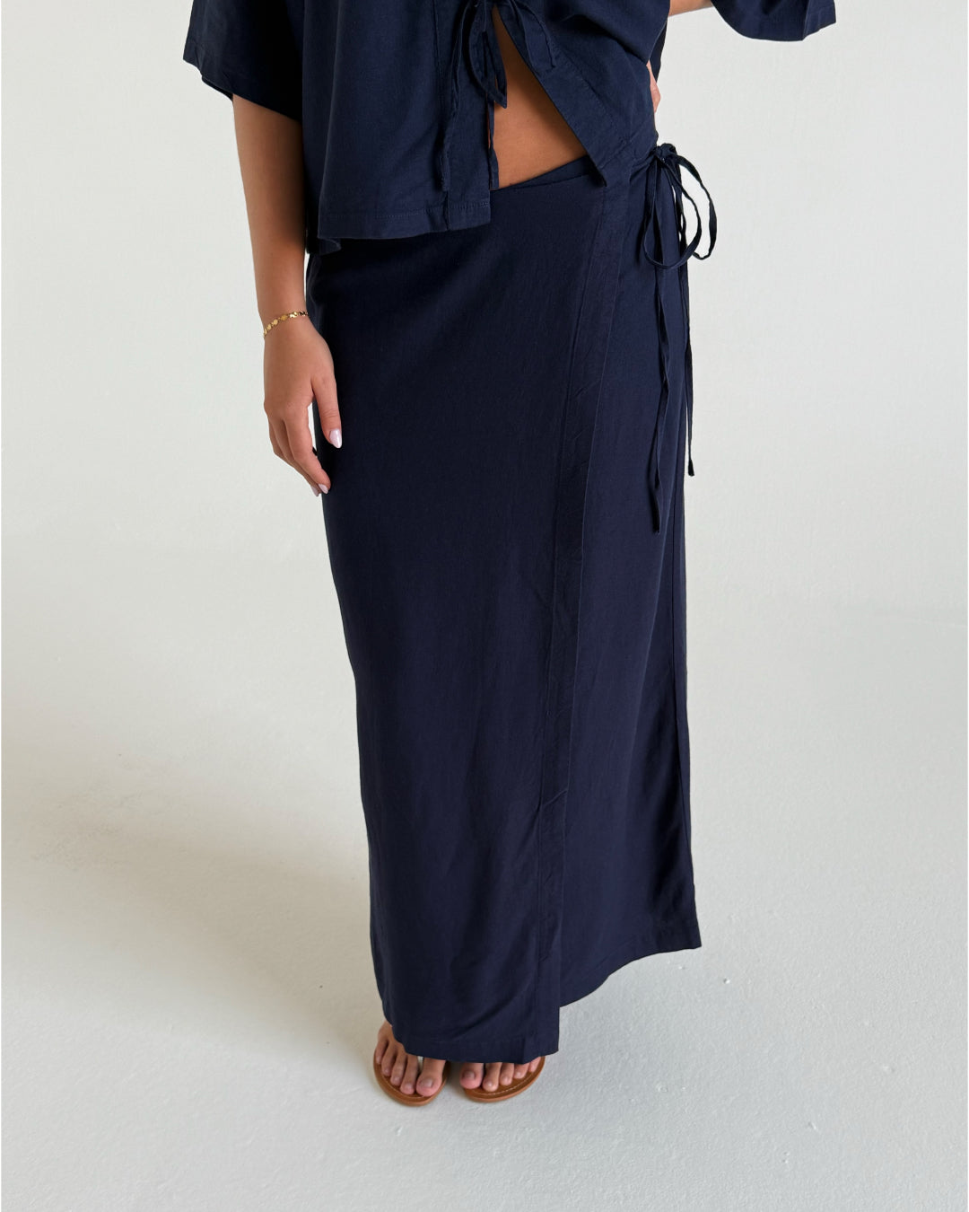 BREEZE maxi nederdel, navy