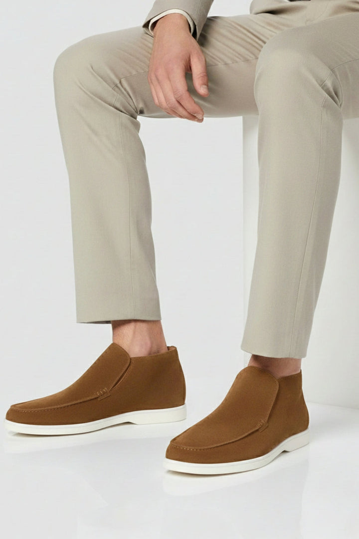 Herre Ruskinds Loafer Støvler – Slip-On Chukka Stil, Flad Hæl – Brun