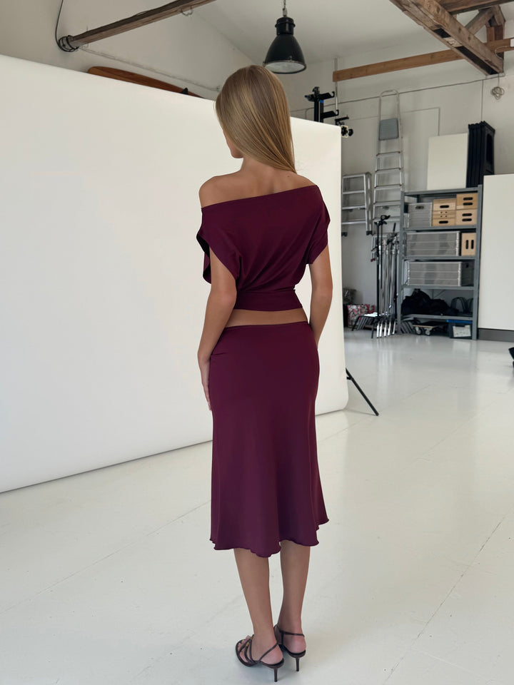 Helia basic nederdel - bordeaux