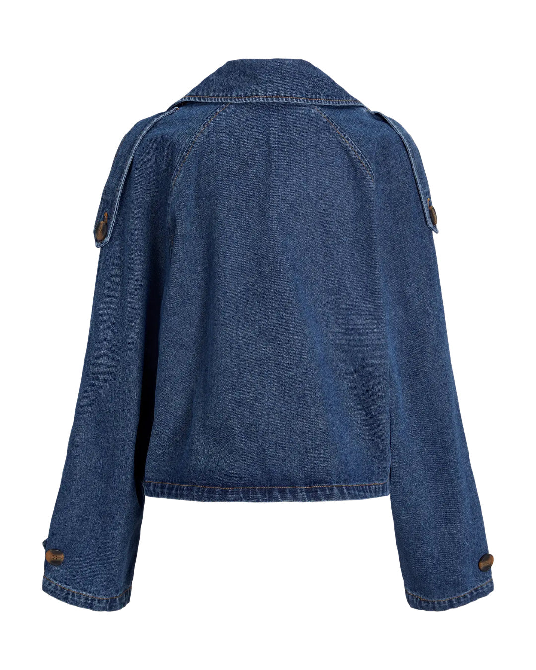 CARLIE kort trenchcoat, denim