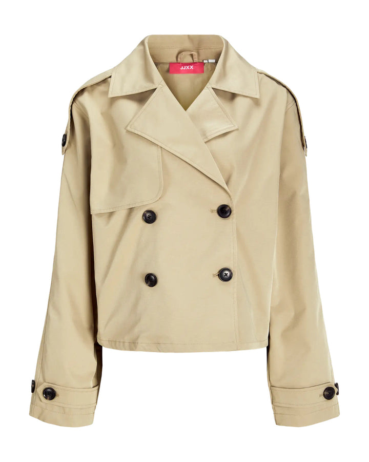 CARLIE kort trenchcoat, beige