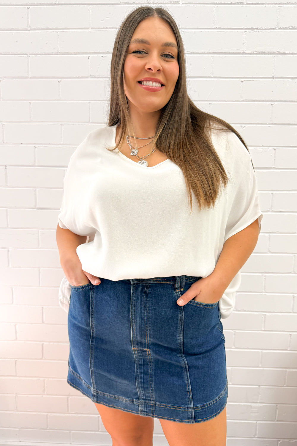 Charlie Denim Skirt - Mørk Denim