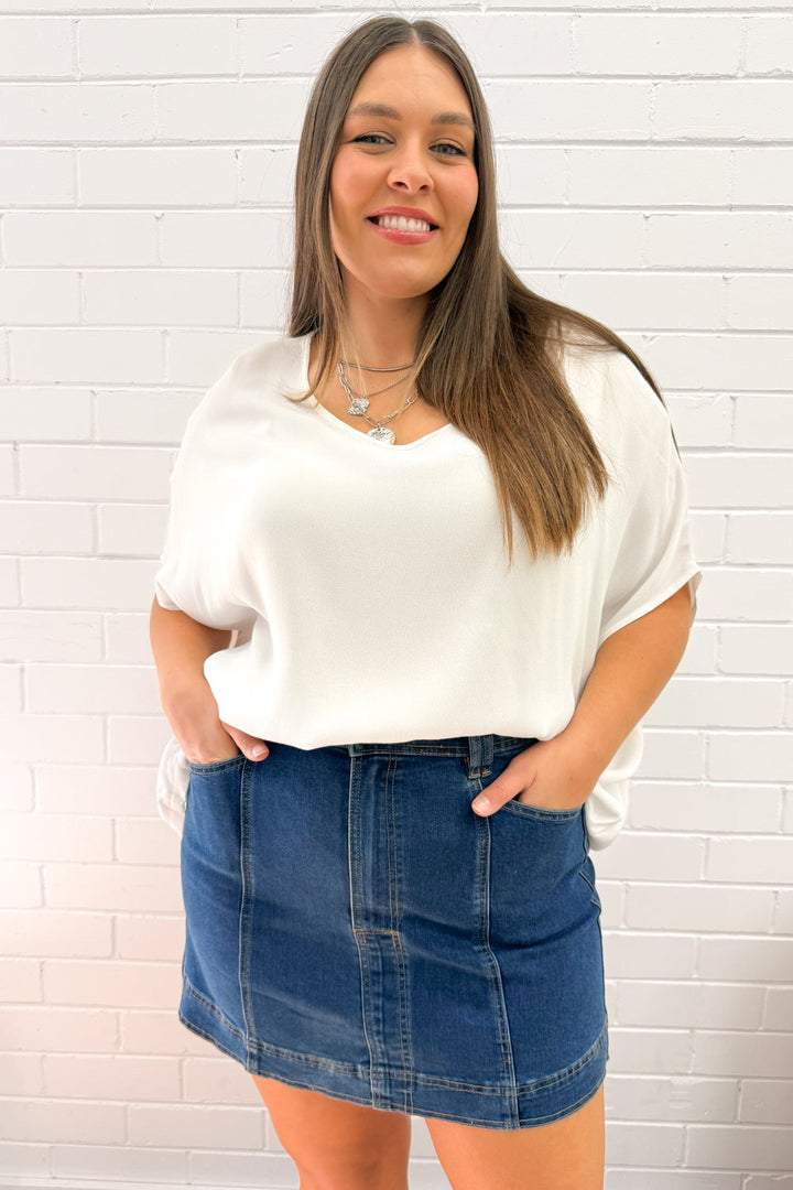 Charlie Denim Skirt - Mørk Denim