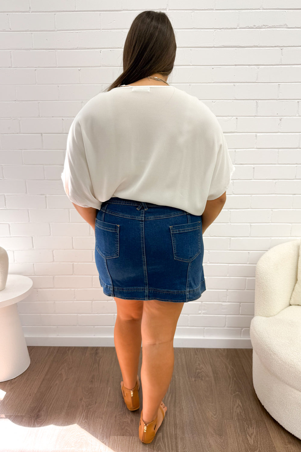 Charlie Denim Skirt - Mørk Denim