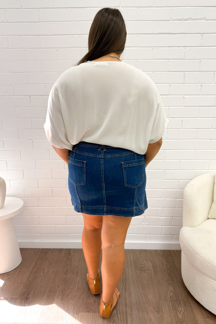 Charlie Denim Skirt - Mørk Denim