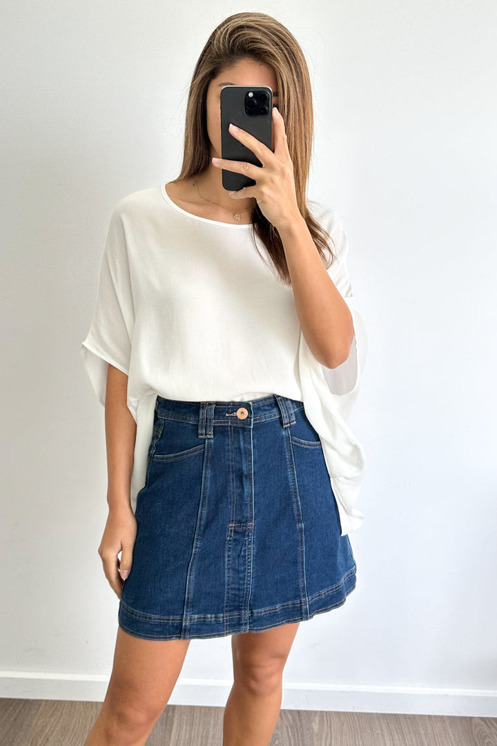 Charlie Denim Skirt - Mørk Denim